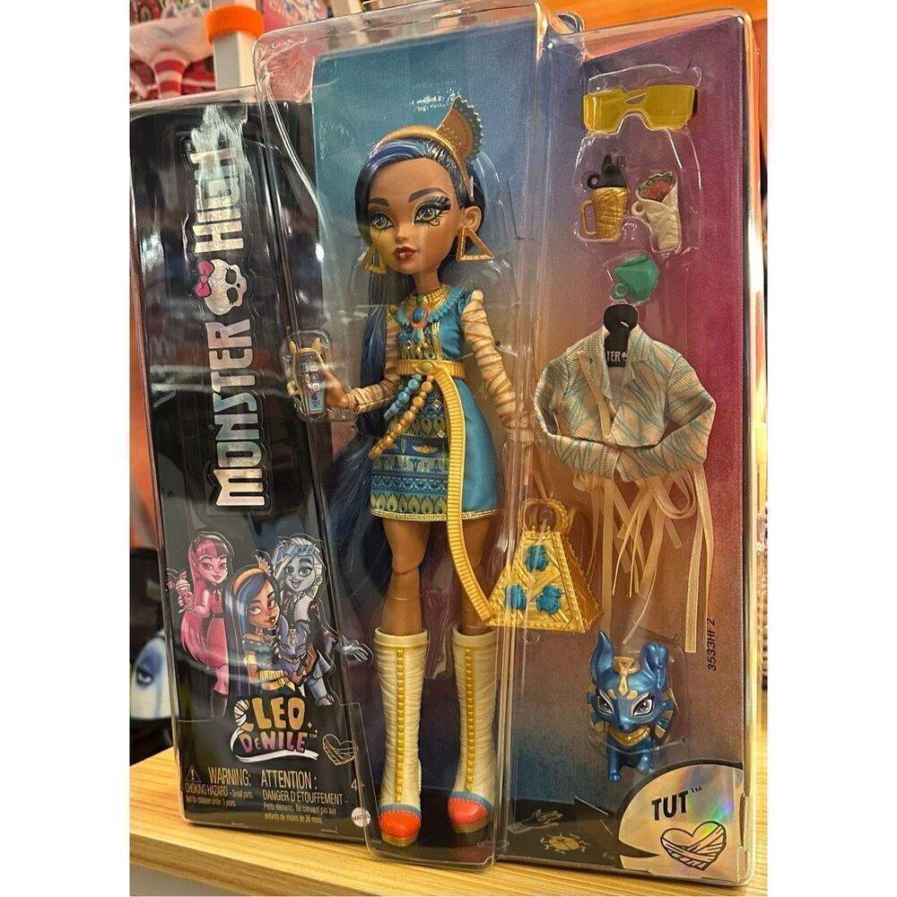 2022 Monster High Cleo DeNile Deluxe Set With Tut Cat Pet Doll New NIB
